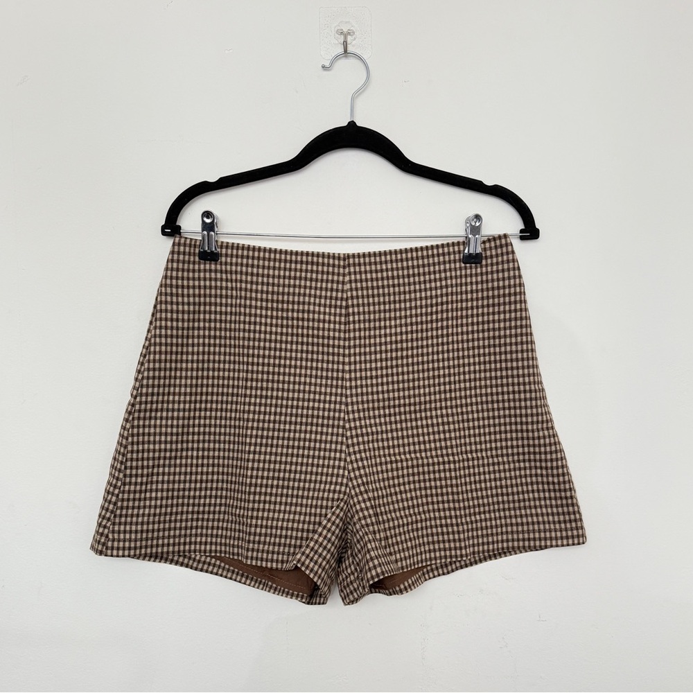 Rihoas Brown High Waisted Plaid Shorts - Picture 8 of 10